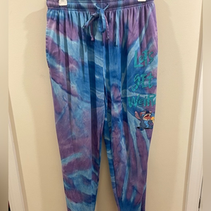 Disney Lilo & Stitch “Let’s Get Weird”‎ Tie Dye Women’s Joggers Sz M